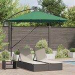 vidaXL Parasol banane à mât déporté Vert 294 x 294 x 248 cm