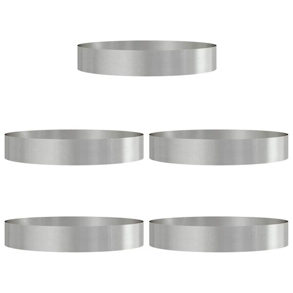vidaXL Pots de jardin 5 Pièces Argent 120 x 120 x 20 cm Acier inoxydable