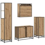 vidaXL Ensemble de mobilier de salle de bain 4 Pièces chêne artisanal