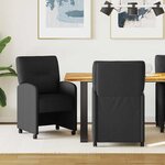 vidaXL Chaises de Salle à Manger avec Roues 2 Pièces Noir 57 x 67 x 95 cm