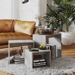 vidaXL Tables gigognes 3 Pièces Gris béton Aggloméré
