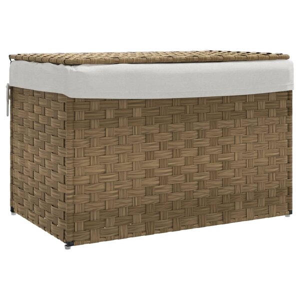 vidaXL Panier à linge avec couvercle 55 5x35x34 cm résine tressée