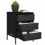 vidaXL Armoire de rangement de jardin noir 55x59x80 cm résine tressée