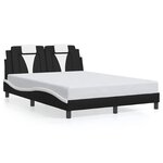 vidaXL Cadre de lit Viana sans matelas noir et blanc 140x190 cm similicuir