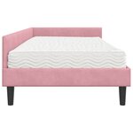 vidaXL Cadre de lit d'angle avec matelas Autre 2 Pièces Gris Velours