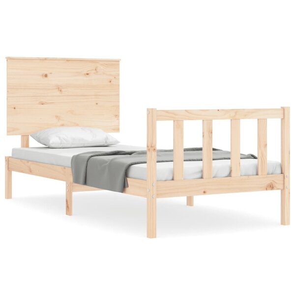 vidaXL Cadre de lit avec tête de lit petit simple bois massif