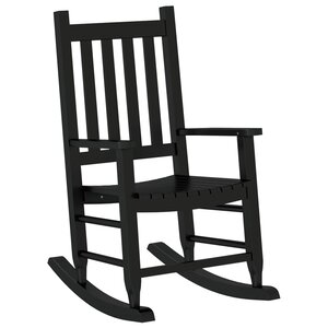 vidaXL Chaise à bascule enfants noir bois de peuplier massif