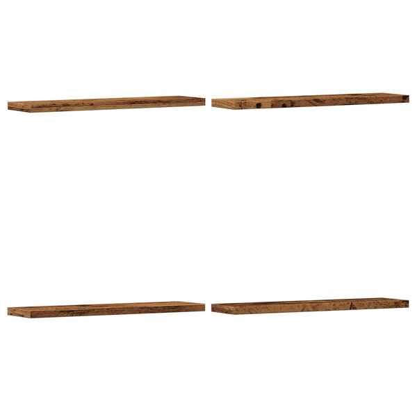 vidaXL Étagères murales 4 Pièces vieux bois 40x10x1 5cm bois d'ingénierie