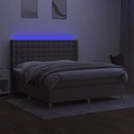 vidaXL Sommier à lattes de lit matelas et LED Taupe 180x200 cm Tissu