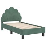 vidaXL Cadre de lit pour tout-petit avec tête de lit Vert Mer Velours