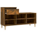 vidaXL Armoire à chaussures Chêne fumé 102x36x60 cm Bois d'ingénierie