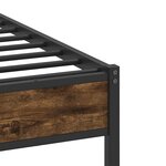 vidaXL Cadre de lit sans matelas chêne fumé 120x190 cm bois ingénierie