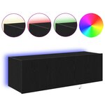 vidaXL Meuble TV mural Montage mural 2 Pièces Chêne noir 100 x 35 x 31 cm