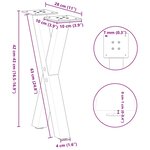 vidaXL Pieds de table basse en forme de X  2 pièces  acier naturel  28 x (42-43) cm