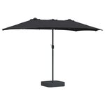 vidaXL Parasol de jardin Noir 385 x 209 x 244 cm Polyester et Acier
