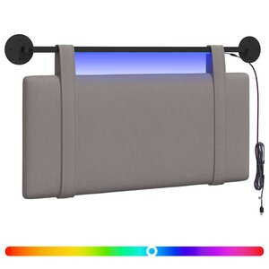 vidaXL Tête de lit suspendue Taupe Tissu