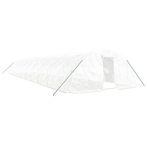 vidaXL Serre avec cadre en acier blanc 100 m² 20x5x2 3 m
