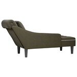 vidaXL Fauteuil long et coussin/accoudoir droit vert armée similicuir