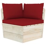 vidaXL Canapé palette à 4 places de jardin avec coussins Bois d'épicéa