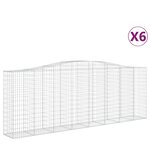 vidaXL Paniers à gabions arqués 6 Pièces 400x50x140/160 cm Fer galvanisé