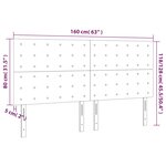 vidaXL Tête de lit à LED Gris clair 160x5x118/128 cm Velours