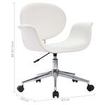 vidaXL Chaise pivotante de bureau Blanc Similicuir