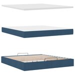 VidaXL Cadre de lit ottoman avec matelas bleu 180x200 cm tissu