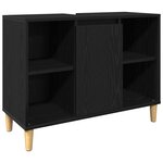 Ensemble de meubles de salle de bain 3 pièces vidaXL Chêne noir Bois d'ingénierie