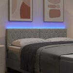 vidaXL Tête de Lit LED Argyle Gris clair 144 cm Velours
