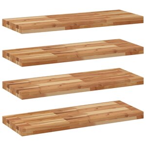 vidaXL Étagères flottantes 4 Pièces 100x30x4 cm acacia massif à l'huile