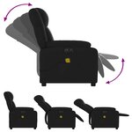 vidaXL Fauteuil de massage inclinable électrique noir similicuir