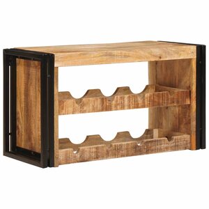 vidaXL Étagère à vin 100 x 45 x 33 cm Bois de mangue brut solide