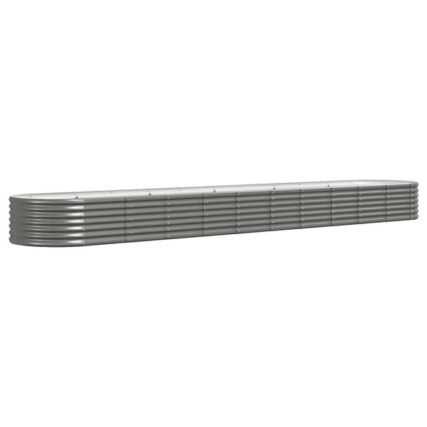 vidaXL Lit surélevé de jardin Acier enduit de poudre 440x80x36 cm gris
