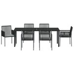 vidaXL Ensemble de 4 Noir Poly Rattan 54x60.5x83.5 cm Durable