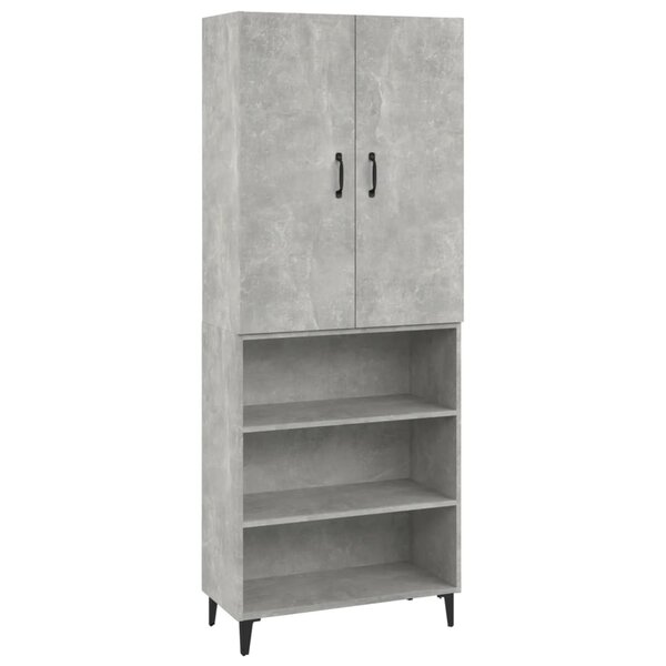 vidaXL Buffet gris béton 69 5x32 5x180 cm bois d'ingénierie