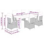 vidaXL Ensemble à manger de jardin coussins 7Pièces Noir Résine tressée