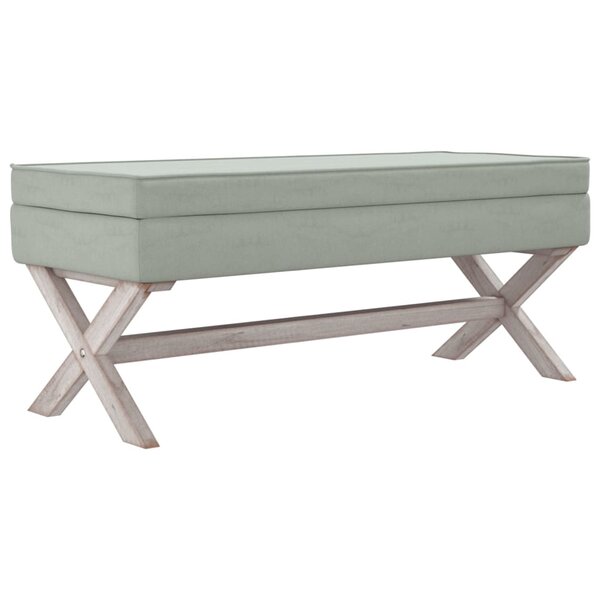 vidaXL Tabouret de rangement Gris clair 110x45x49 cm Velours