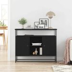 Buffet vidaXL Bois Noir 100x35x80 cm en Bois d'ingénierie et Acier