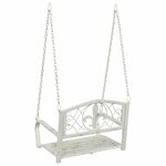 vidaXL Banc Balançoire Acier 71 5 x 59 x 55 cm Blanc antique