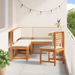 Ensemble de jardin 6 pièces avec coussins en bois d'acacia
