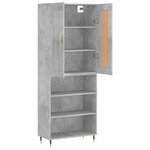vidaXL Buffet haut Gris béton 69 5x34x180 cm Bois d'ingénierie