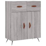 vidaXL Buffet haut Sonoma gris 69 5x34x180 cm Bois d'ingénierie