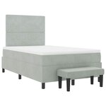 vidaXL Lit à ressorts avec matelas Gris clair 120 x 190 cm Velours