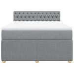 vidaXL Sommier à lattes de lit avec matelas Gris clair 140x190cm Tissu