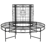 vidaXL Banc circulaire tour d'arbre Ø137 cm Noir Acier