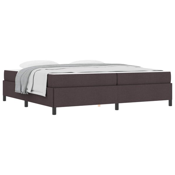 vidaXL Lit à ressorts Marron foncé 200 x 200 cm tissu