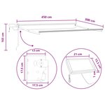 vidaXL Store rétractable manuel avec LEDs Gris clair et blanc