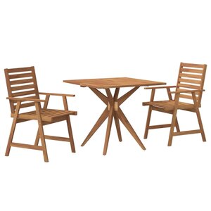 vidaXL Ensemble à manger de jardin 3 Pièces Bois d'acacia solide