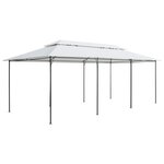 vidaXL Belvédère avec rideaux 600x298x270 cm Blanc 180 g/m²