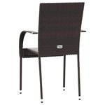 vidaXL Chaises empilables d'extérieur lot de 4 Résine tressée Marron